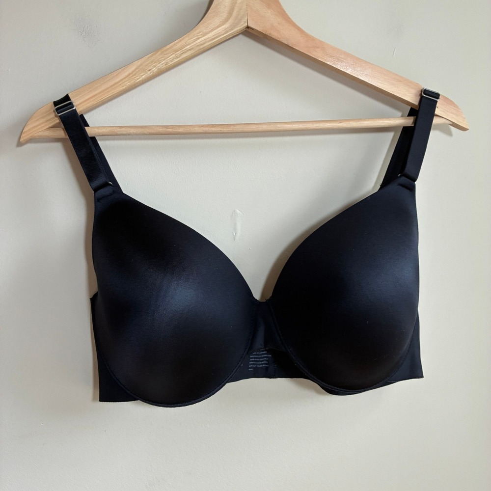 Soma Vanishing Back Full Coverage Bra 38D Black Women Smoothing Underwire